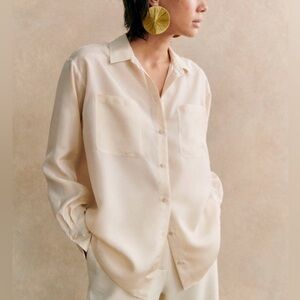 Sezane Maxence Cream Blouse 36/US4